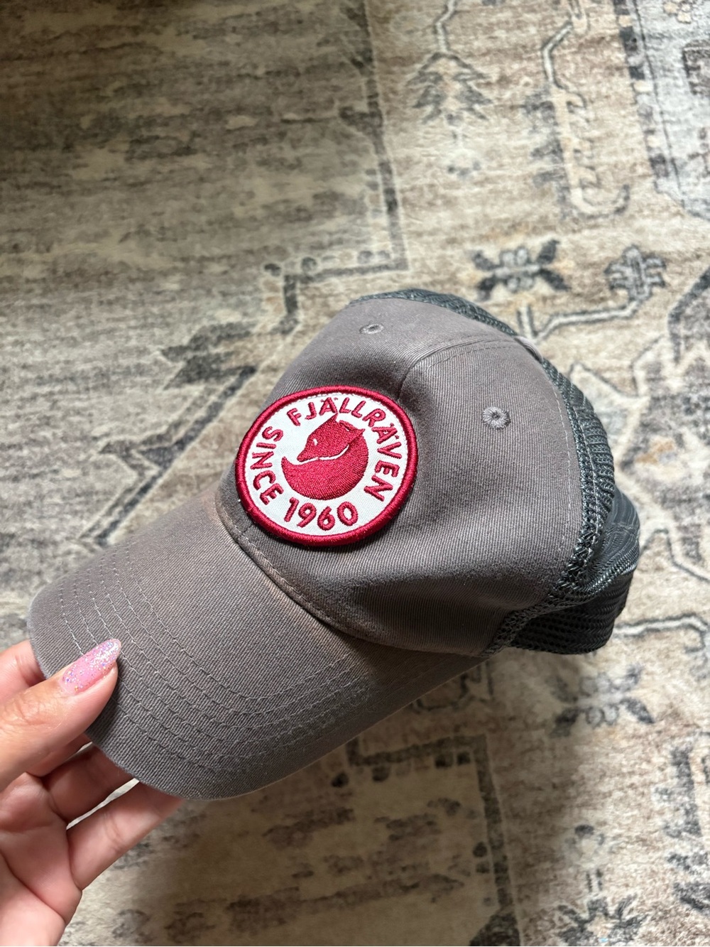 Fjallraven 1960 Logo Langtradarkeps Snapback Hat gray baseball cap hat - Picture 2 of 7